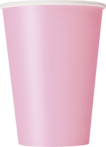 Unique Party- Paquete de 10 vasos de papel, Color rosa claro, 355 ml (30884)