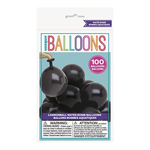 Unique Party- Paquete de 100 globos de agua de látex con forma de bomba, Multicolor, pack of 100 (5227)