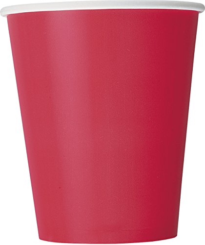 Unique Party vasos de papel, color rojo, 8 unidad (paquete de 1) (3126)