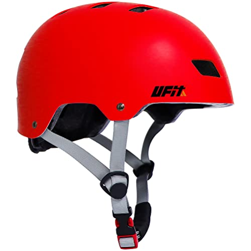 UniqueFit Caschi regolabili per Bambini e Ragazzi, per Scooter, Skateboard, Rollerblade (Red, Large:58-61cm/22.8"-24.0")