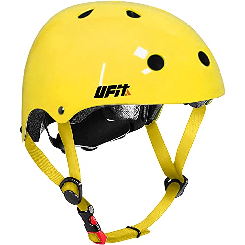 UniqueFit Niños Casco Juvenil Niños Niñas Casco Ajustable para Ciclismo Patineta Scooter Patineta BMX BMX (Amarillo Brillante, Small(3-8 años))