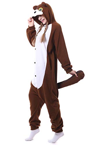 Unisex Animal Pijama Ropa de Dormir Cosplay Kigurumi Onesie Ardillas Disfraz para Adulto Entre 1,40 y 1,87 m