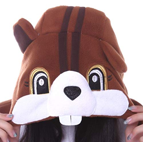 Unisex Animal Pijama Ropa de Dormir Cosplay Kigurumi Onesie Ardillas Disfraz para Adulto Entre 1,40 y 1,87 m