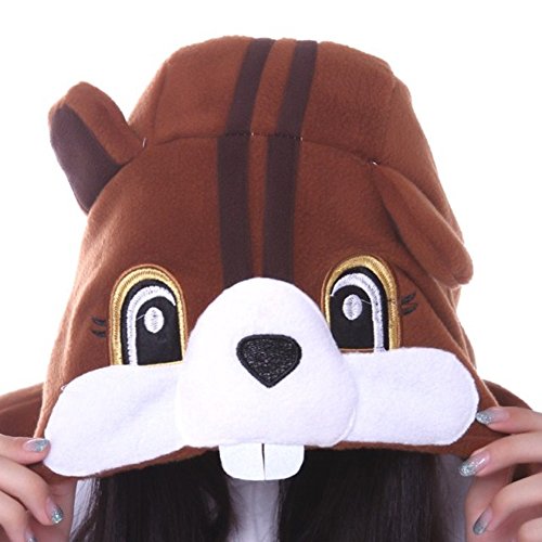 Unisex Animal Pijama Ropa de Dormir Cosplay Kigurumi Onesie Ardillas Disfraz para Adulto Entre 1,40 y 1,87 m