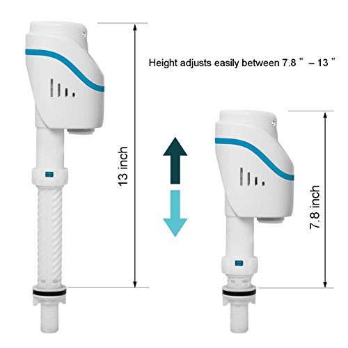 Universal Toilet Fill Valve Kit Easy and Rapid Adjustable Water Level - Toilet Tank Repair Kit for Most Toilets - High Performance Toilet Replacement Part