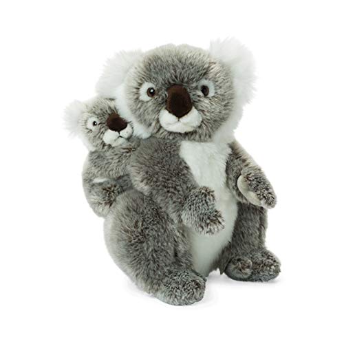 Universal Trends WWF16898 - Peluche de mamá Koala con cría (28 cm), Color Gris