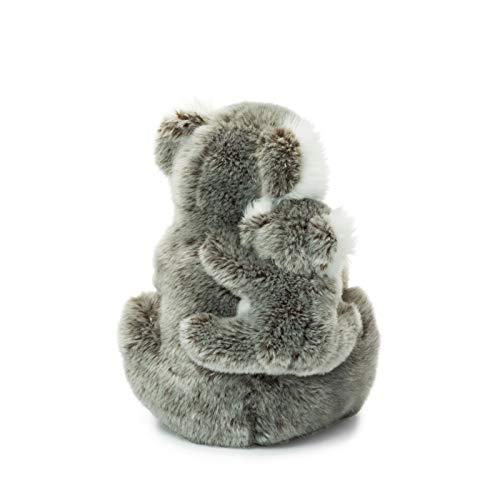 Universal Trends WWF16898 - Peluche de mamá Koala con cría (28 cm), Color Gris