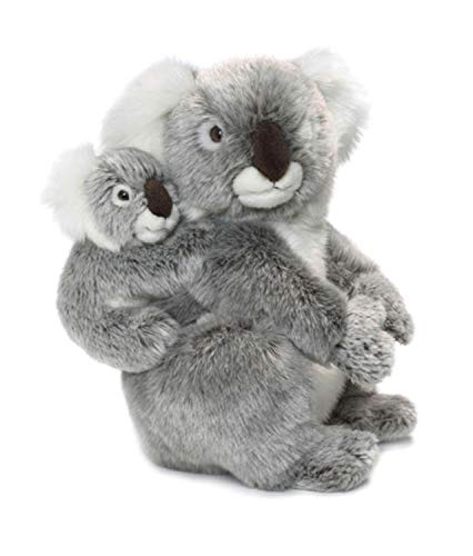 Universal Trends WWF16898 - Peluche de mamá Koala con cría (28 cm), Color Gris