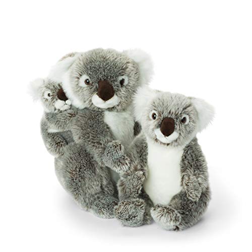 Universal Trends WWF16898 - Peluche de mamá Koala con cría (28 cm), Color Gris