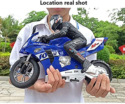 Uniwheel Balance Stunt RC Motorcycle 2.4G Wireless Remote Control Racing Motorcycle 360°Rotating Drift RC Motorcycle All-Terrain 2WD Motorbike Toy Gifts for Kids Adults (Red 3 Battery)