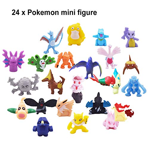 U/R 24 Piezas Monster Mini Figure 2-3cm in Random+12 Piezas Pulsera de Silicona，Fiesta para niños y Adultos,Estilo Aleatorio, Puede Que no Sea Estilo de Imagen.