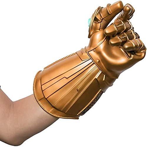 UrMsun Iron Man Infinity Gauntlet para niños con 2 pilas recambio, Iron Man Glove LED con piedras para niños