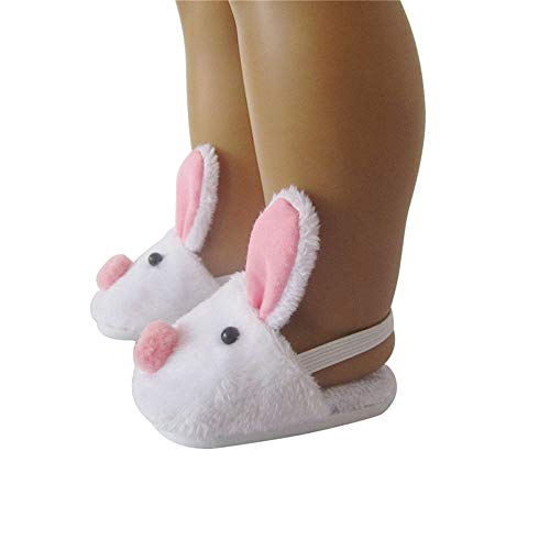 Uteruik Zapatillas de muñeca lindas con conejo, para niñas de 46 cm, accesorio de disfraz, 1 par