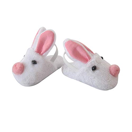 Uteruik Zapatillas de muñeca lindas con conejo, para niñas de 46 cm, accesorio de disfraz, 1 par