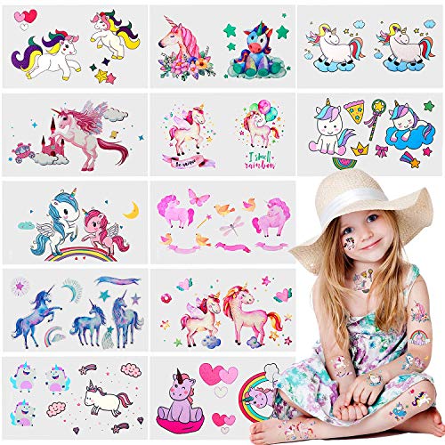 vamei 84 Piezas Relleno Piñatas Unicornio Cumpleaños Artículos de Fiesta Bolsos Unicornio Llavero Pulseras Pinzas Pelo Collares Anillos Tatuajes Unicornio Regalos Cumpleaños para Niños Niñas