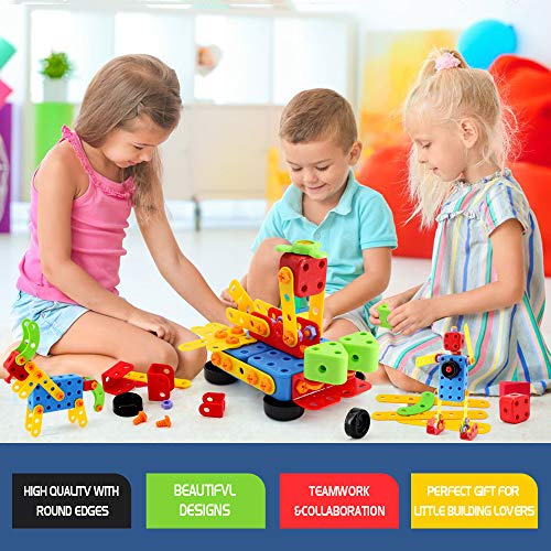 VATOS Bloques de Construcción Stem Toy 316 Pcs Juguete de Construcción Creativa Juguete de Aprendizaje Bloques de Ingeniería Educativa para Niños de 3 a 10 Años y Niñas Mejor Regalo para Niños