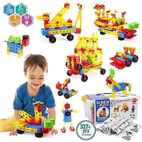 VATOS Bloques de Construcción Stem Toy 316 Pcs Juguete de Construcción Creativa Juguete de Aprendizaje Bloques de Ingeniería Educativa para Niños de 3 a 10 Años y Niñas Mejor Regalo para Niños