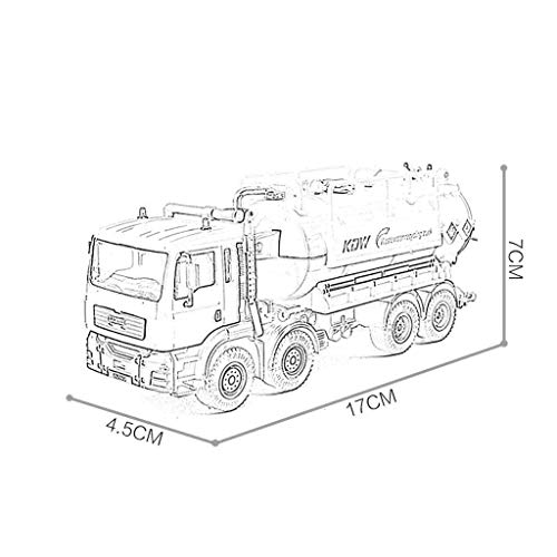 Vehículo de reciclaje de aguas residuales a escala 1:50 Modelo fundido a presión con gran detalle, adornos de modelo de coche, simulación de aleación, modelo de coche, regalo de cumpleaños para n