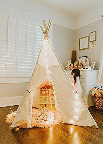 Vercico Luces de hadas Batería de interior Dormitorio para niños Luces LED para niños Teepee Tienda de campaña Juego de niños Tienda de campaña Decoración de fiesta