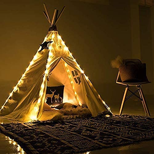 Vercico Luces de hadas Batería de interior Dormitorio para niños Luces LED para niños Teepee Tienda de campaña Juego de niños Tienda de campaña Decoración de fiesta