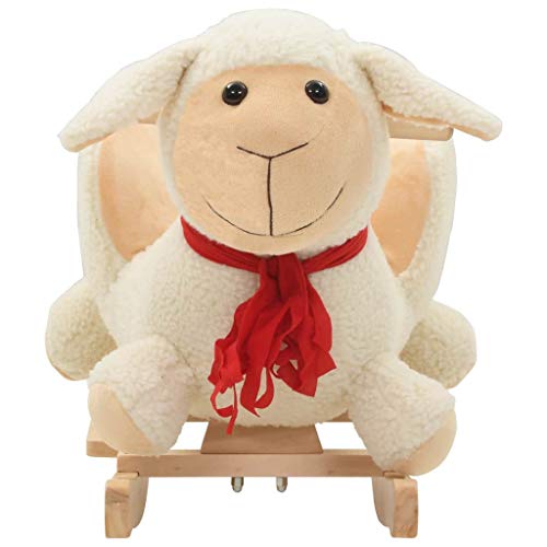 vidaXL Balancín Oveja de Peluche 60x32x50 cm Blanco Mecedora Juguetes Niños