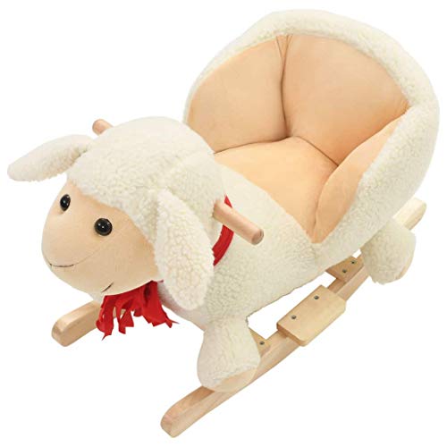 vidaXL Balancín Oveja de Peluche 60x32x50 cm Blanco Mecedora Juguetes Niños