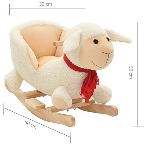 vidaXL Balancín Oveja de Peluche 60x32x50 cm Blanco Mecedora Juguetes Niños