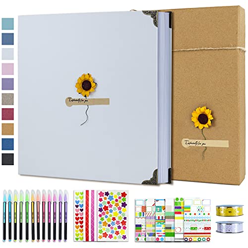 Vienrose Album de Fotos 10x15 Scrapbook con Espiral (60 Páginas Negra) Pegar y Escribir DIY Scrapbooking Álbum de Recortes para Familia Bebé, Aniversario Bodas, Vacaciones, 30x30 cm