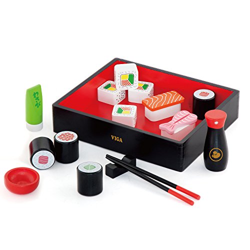 VIGA VIGA-50689 Toys 50689-Set de Sushi de Madera, Multicolor (50689)