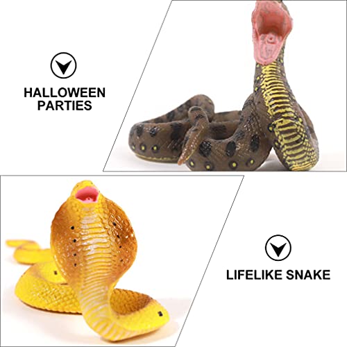 VILLCASE 4 PCS Snake Toys Artificial Python Cobra Snakes Lifelike Animal Modelo Truco Juguete de Broma para El Favor de La Fiesta de Fidget Quirky