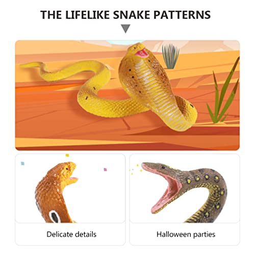 VILLCASE 4 PCS Snake Toys Artificial Python Cobra Snakes Lifelike Animal Modelo Truco Juguete de Broma para El Favor de La Fiesta de Fidget Quirky