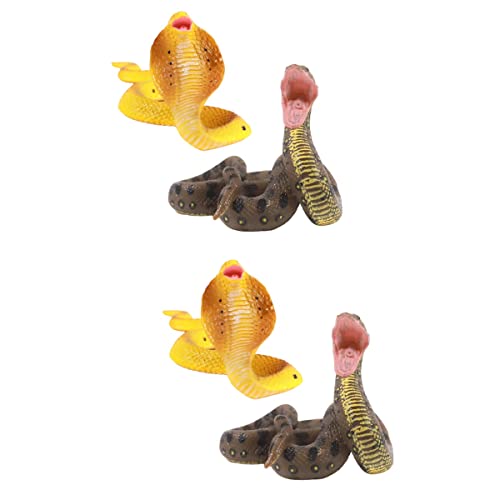 VILLCASE 4 PCS Snake Toys Artificial Python Cobra Snakes Lifelike Animal Modelo Truco Juguete de Broma para El Favor de La Fiesta de Fidget Quirky