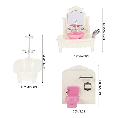 VILLCASE Casa de Muñecas Conjunto de Baño Mini Athroom Cuenca Muebles en Miniatura Mini Bañera Bañera Toy Toy para Dollhouse Lanscape ( Color Azar )