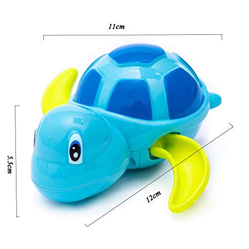 VLUNT Juguetes de baño para bebé con tortuga mecánica para niños pequeños, juguetes acuáticos de remontar Piscina, tortuga de baño, flotador, juguete infantil