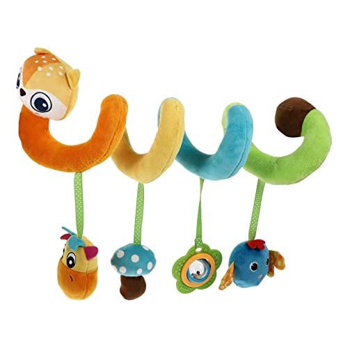 VOSAREA Baby Cuna Colgando Enjuague Juguetes Espiral Peluche Cochecito Juguete Animal Soft Squeaky Juguetes Cuna Cuna P C Prom Asiento de Coche Juguete con Campana para Cuna de Bebé