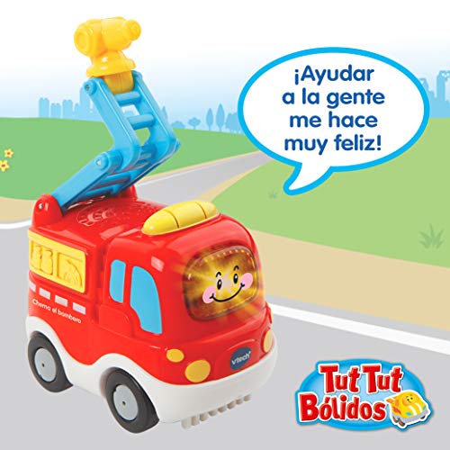 VTech- TutTut Tut Bólidos Estación de Bomberos + TutTut Bólidos Pack de 3 Coches con botón Sorpresa, Piero el camión de Bomberos, Víctor el Tractor y Mateo el helicóptero