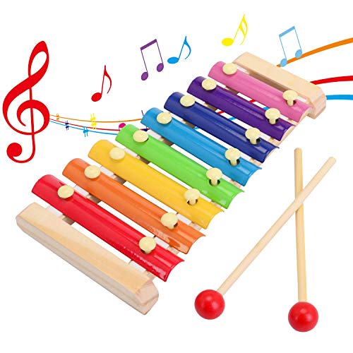 VVRB TS Xilófono Infantil Xylophone Glockenspiel de Madera de Colores Juguete de Instrumentos Musicales para Niños, Stem Educación Intelectual Juguetes Que Despiertan el Talento Musical