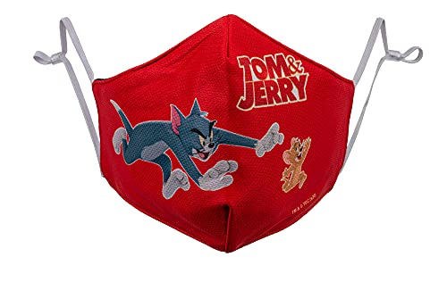 Warner Bros. Tom + Jerry Superheroes Mouthguard Masks Mask Adjustable Elastic Band Adult & Teen Comic Mask Nose Guard Mouth Noses (Logo+Tom+Jerry)