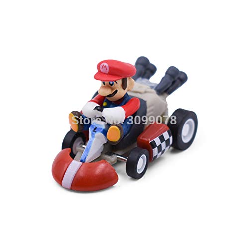 WAWRQZ 6pcs / Lot Mario Kart Tira del Coche Luigi Bowser Koopa Donkey Kong Princesa Peach Seta del Sapo De Coches Figura Juguetes For Los Niños (Color : 6PCS(Each One))