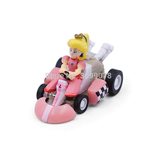 WAWRQZ 6pcs / Lot Mario Kart Tira del Coche Luigi Bowser Koopa Donkey Kong Princesa Peach Seta del Sapo De Coches Figura Juguetes For Los Niños (Color : 6PCS(Each One))