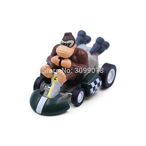 WAWRQZ 6pcs / Lot Mario Kart Tira del Coche Luigi Bowser Koopa Donkey Kong Princesa Peach Seta del Sapo De Coches Figura Juguetes For Los Niños (Color : 6PCS(Each One))