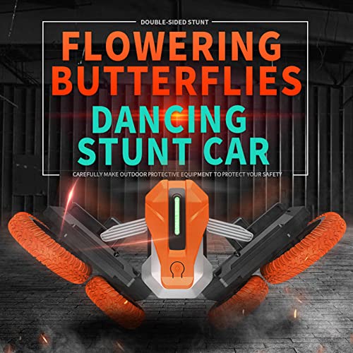 WCNM RC Stunt Car, Gesture RC Double Side Flips Stunt Car Toy, 2.4ghz High-Speed 4wd RC Stunt Car Rechargeable Remote Control Cars, 360 Deformation Drift RC Car (Orange)