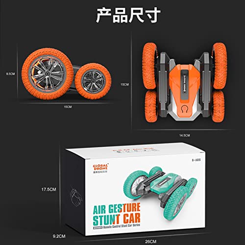 WCNM RC Stunt Car, Gesture RC Double Side Flips Stunt Car Toy, 2.4ghz High-Speed 4wd RC Stunt Car Rechargeable Remote Control Cars, 360 Deformation Drift RC Car (Orange)