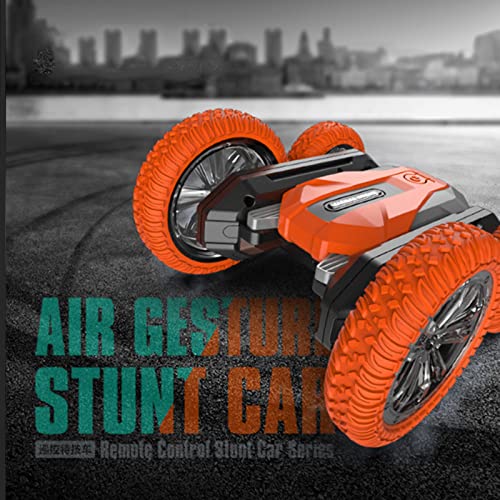 WCNM RC Stunt Car, Gesture RC Double Side Flips Stunt Car Toy, 2.4ghz High-Speed 4wd RC Stunt Car Rechargeable Remote Control Cars, 360 Deformation Drift RC Car (Orange)