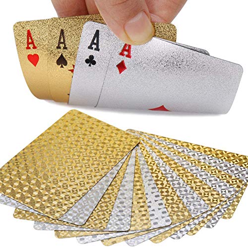 wdede Póker Naipes 2 Paquete Cartas de Poker Impermeables Cartas de póker de plástico Cartas magicas clásicas para niños y Adultos Mesa Juegos de Cartas(54 Piezas/Cubierta)