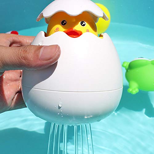 WEFH Natación Plaything Juguete De Baño Ducha Juguetes Divertidos Playa Niño Nube Pato Huevo, Blanco y Amarillo