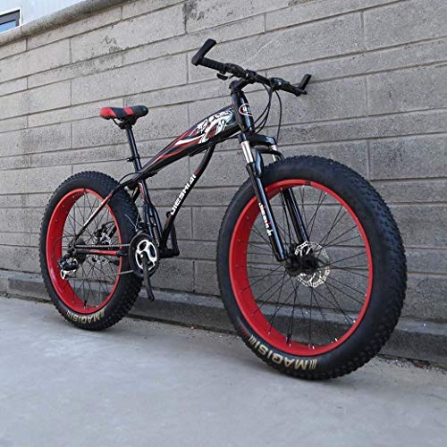 WENHAO Bicicleta de montaña de 24 "/ 26", bicicleta de nieve de rueda grande, freno de doble disco de 24 velocidades, Fuerte bifurcación frontal de amortiguador, bicicleta de playa al aire libre