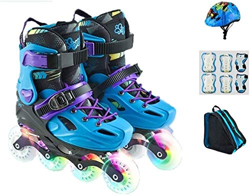 WENLI Ajustable Patines En LíNea Zapatos De Rodillos De Patines De 4 Ruedas De Patinaje Correderas Regalos Slalom Patines En Línea For Niños De Rodillos, Las Zapatillas De Deporte 2 Colores