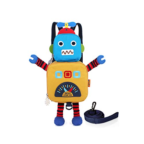 Wenlia Bolso bandolera para niños pequeños, lindo bolso escolar con robot para niños con gran capacidad para jardín de infantes, bolso de viaje para niños y niñas