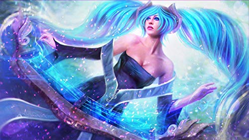 wffmx 300 Pieces Desafío Clásico para Adultos Rompecabezas Imposible-Sona Maven of The Strings   League of Legends Rompecabezas De Madera 3Dpuzzle HD Art Juegos De Juguetes para Niños-40X28Cm